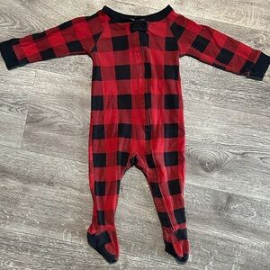 Red and Black Plaid Baby Onsie